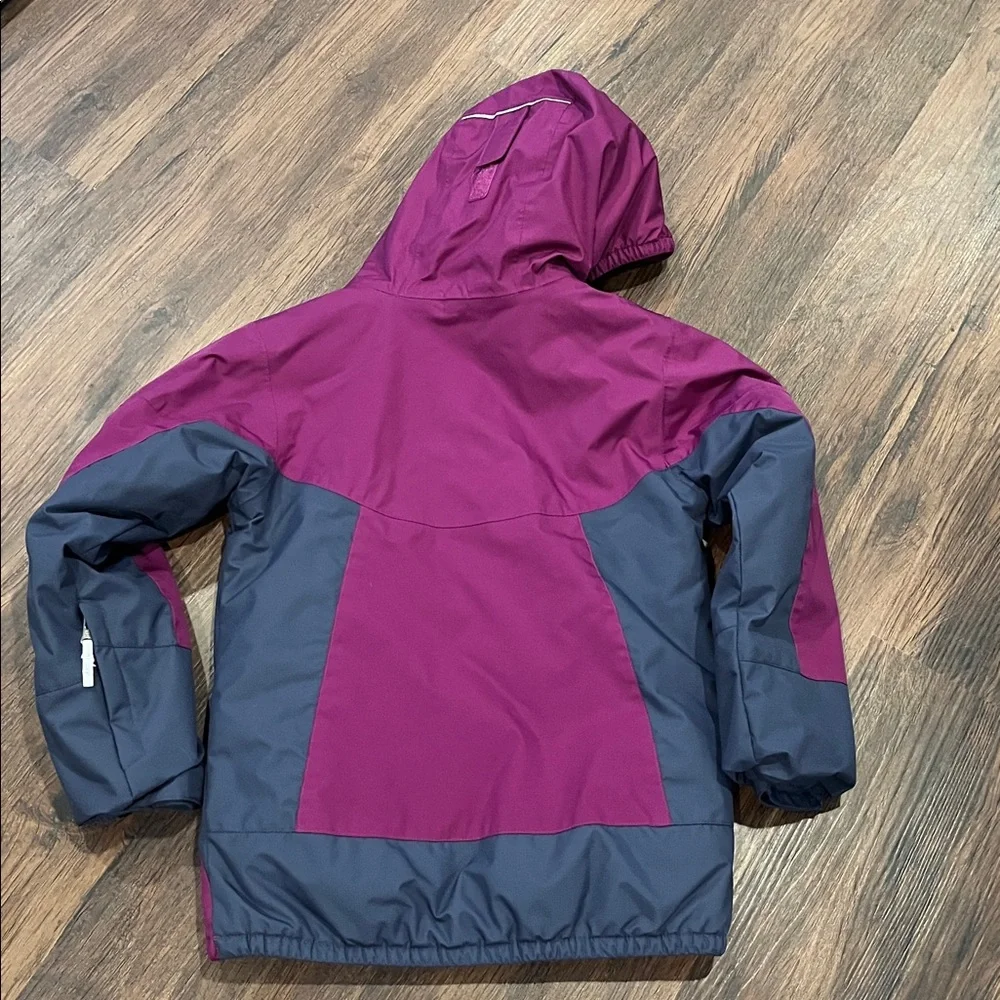 Columbia Girls' Plum and Navy Hooded Insulated Winter Jacket